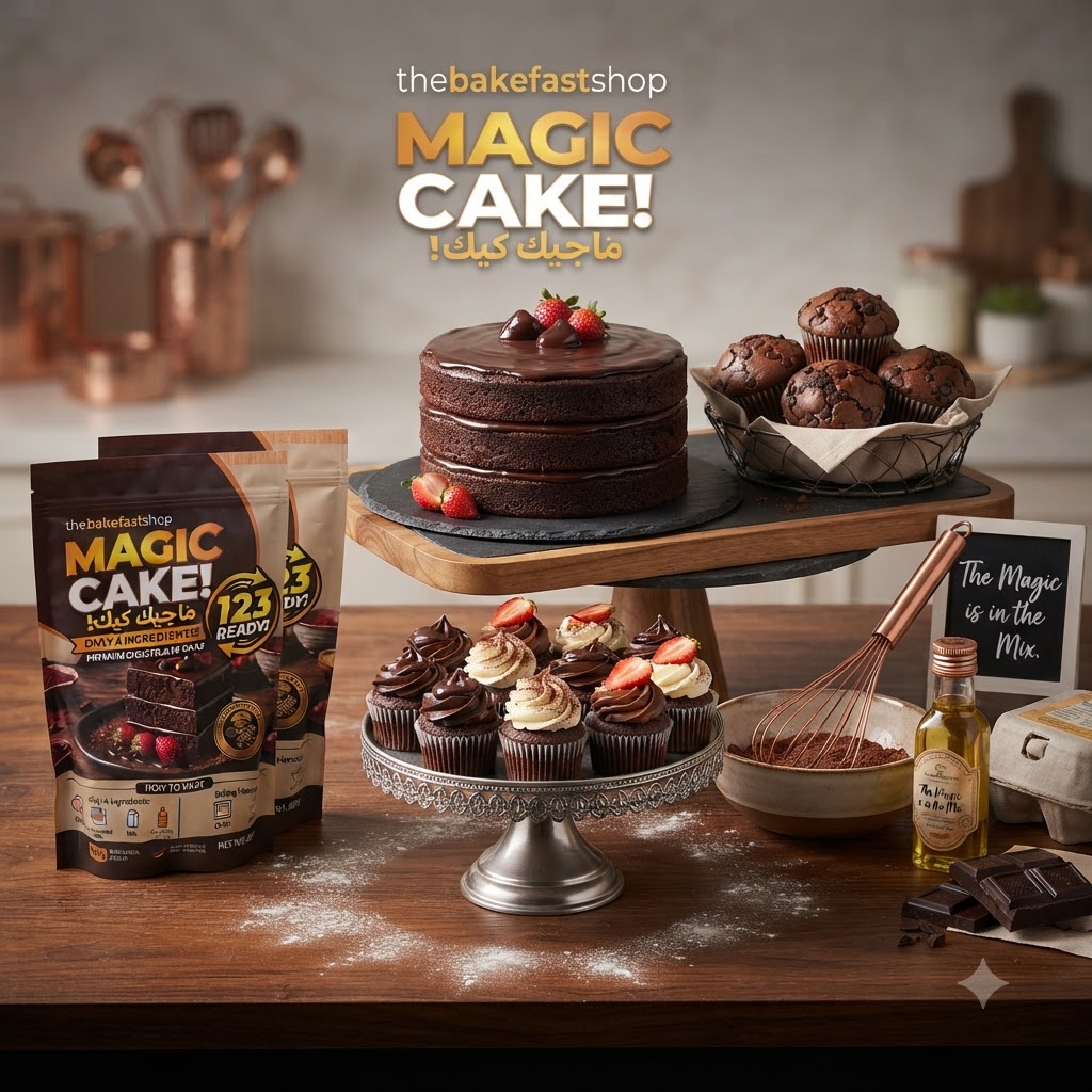 Magic Cake bersama kek coklat dan cupcake
